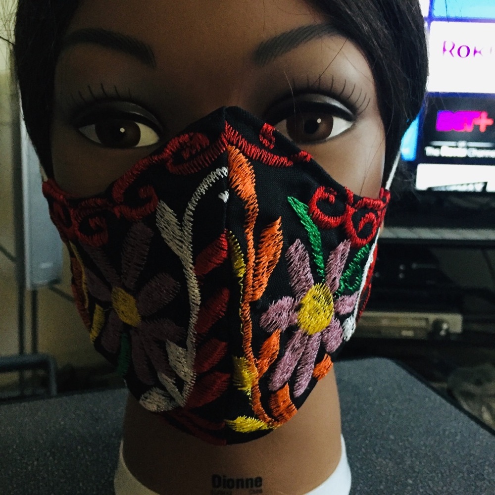 “Authentic Mexican” handmade embroidered facemask!